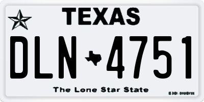 TX license plate DLN4751