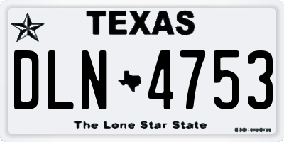 TX license plate DLN4753