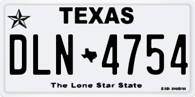 TX license plate DLN4754