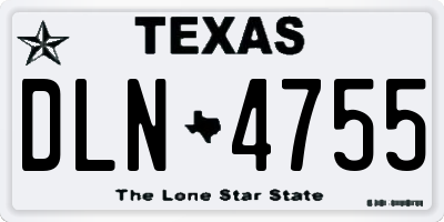 TX license plate DLN4755