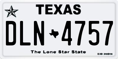 TX license plate DLN4757
