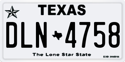 TX license plate DLN4758