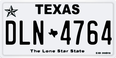 TX license plate DLN4764