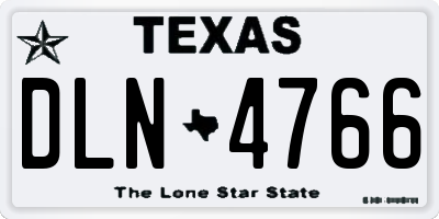 TX license plate DLN4766