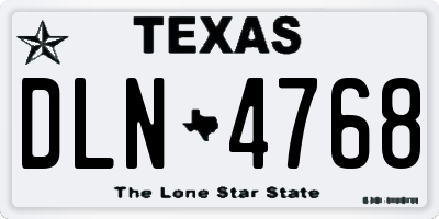 TX license plate DLN4768