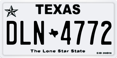 TX license plate DLN4772