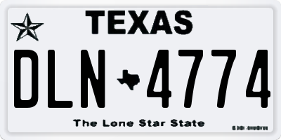 TX license plate DLN4774
