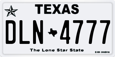 TX license plate DLN4777