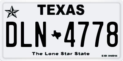 TX license plate DLN4778
