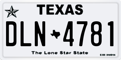 TX license plate DLN4781