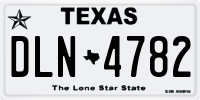 TX license plate DLN4782