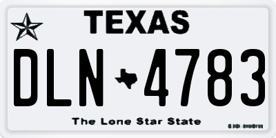 TX license plate DLN4783