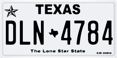 TX license plate DLN4784