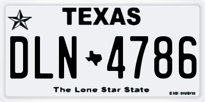TX license plate DLN4786