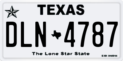 TX license plate DLN4787