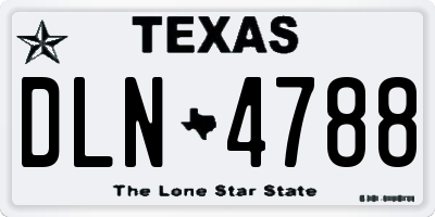 TX license plate DLN4788