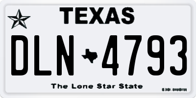 TX license plate DLN4793