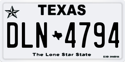 TX license plate DLN4794