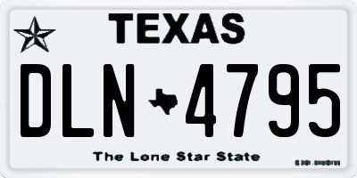 TX license plate DLN4795