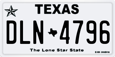 TX license plate DLN4796