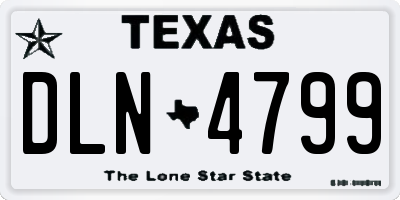 TX license plate DLN4799