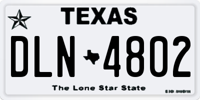 TX license plate DLN4802
