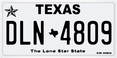 TX license plate DLN4809