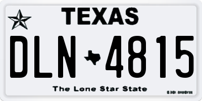 TX license plate DLN4815