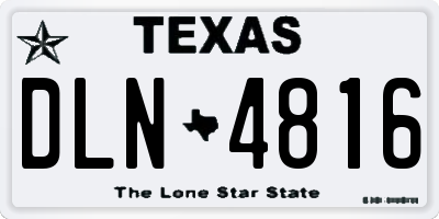 TX license plate DLN4816