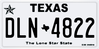 TX license plate DLN4822
