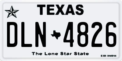 TX license plate DLN4826