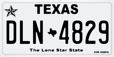 TX license plate DLN4829
