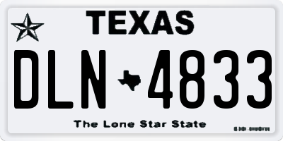 TX license plate DLN4833