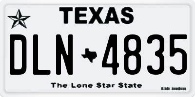 TX license plate DLN4835