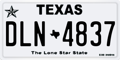 TX license plate DLN4837