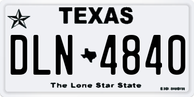 TX license plate DLN4840
