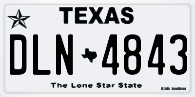 TX license plate DLN4843