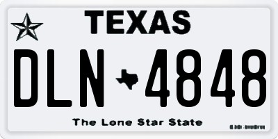 TX license plate DLN4848