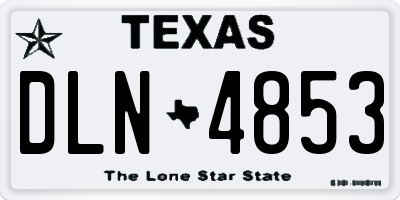 TX license plate DLN4853