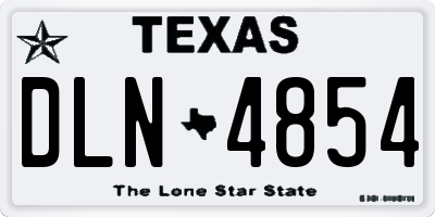 TX license plate DLN4854
