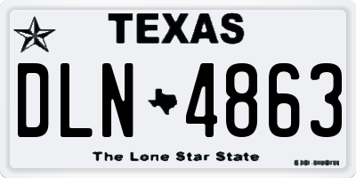 TX license plate DLN4863
