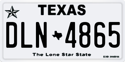 TX license plate DLN4865