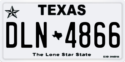 TX license plate DLN4866