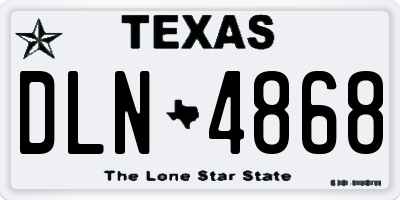 TX license plate DLN4868