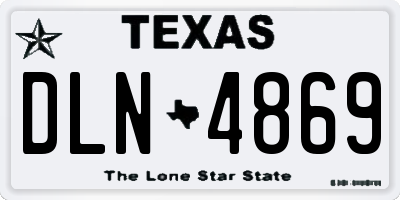TX license plate DLN4869