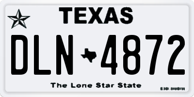 TX license plate DLN4872