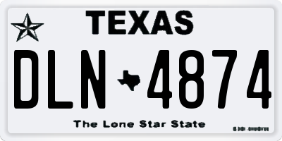TX license plate DLN4874