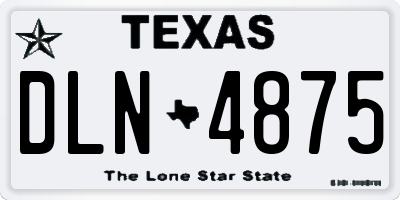 TX license plate DLN4875