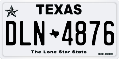 TX license plate DLN4876