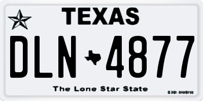 TX license plate DLN4877
